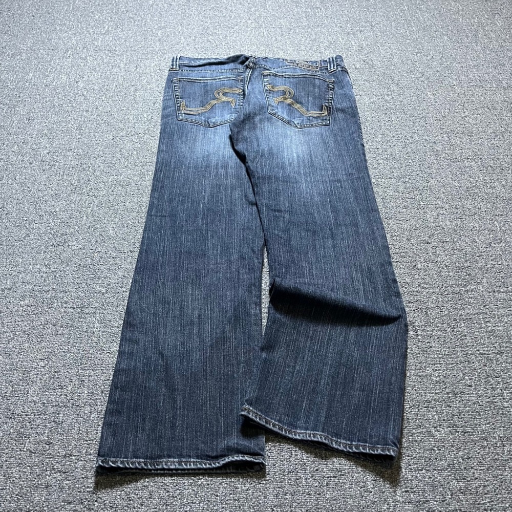 Rock & Republic Stinger Jeans 34x30 Blue Relaxed Bootcut Embroidered Y2K 2000s